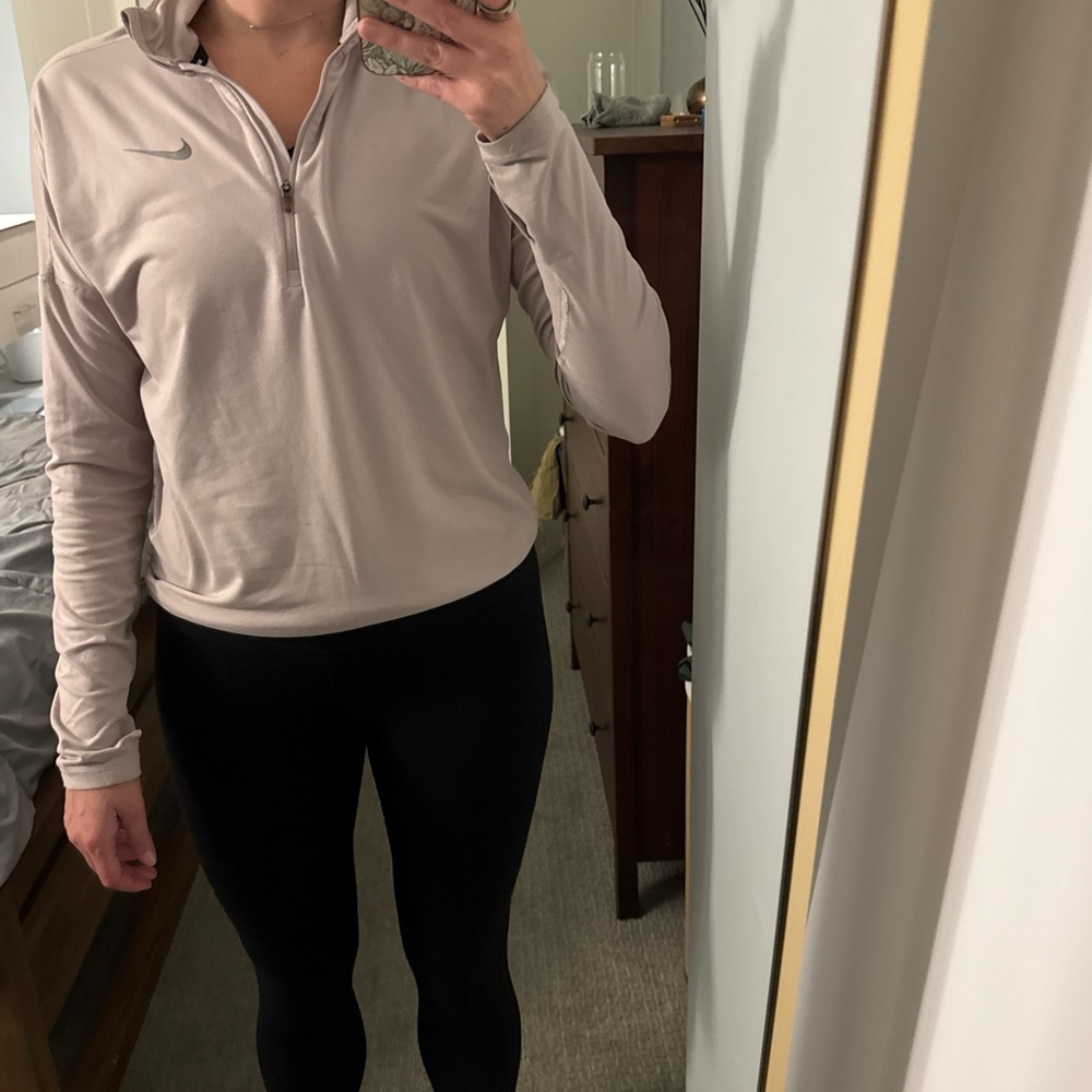 Nike Women's Light Pink Quarter-Zip Shirt